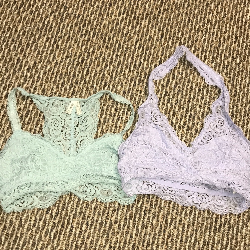 Two bralettes